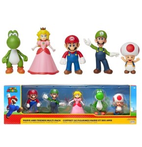 wangwtry Nintendo Super Mario Figuren 5er Set Mario & Friends, 6,5 cm Multicolore