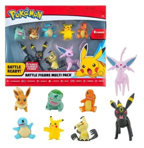 Pokemon Lot de 8 Figurines de Combat, constituées de Charmander, Bulbasaur, Squirtle, Mimikyu, Pikachu, Eevee, Umbreon et Espeon, parfaites pour T...