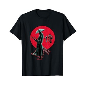 Samurai Coucher De Soleil Guerrier Épée Manga Anime Nippon T-Shirt