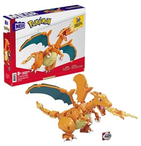 MEGA Pokémon Figurine Action Dracaufeu 20cm, Jeu De Briques De Construction Pour Enfants Et Adultes, Modèle Pokémon À Collectionner, 222 Pièce...