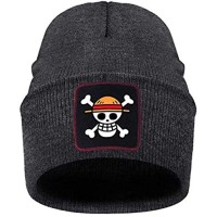 Japansai - Bonnet One Piece Emblème Anime Gris | Cadeau Fan Série | Chapeau d'Hiver Doux et Réglable, Gris, M