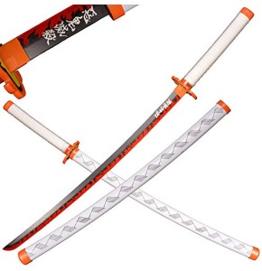 Sword Valley Anime Cosplay Épée en Bois, Épée Demon Slayer 104cm Épée en Bois - Rengoku Kyoujurou