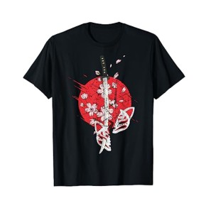 Japon Anime Masque Kitsune Style Samurai Oni Monster T-Shirt