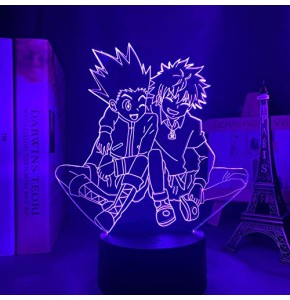 Anime 3D lampe acrylique Hunter X Hunter Killua et Gon pour chambre décor veilleuse cadeau d'anniversaire Led ,Manga Hxh Killua-Touch contrôle