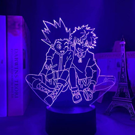 Anime 3D lampe acrylique Hunter X Hunter Killua et Gon pour chambre décor veilleuse cadeau d'anniversaire Led ,Manga Hxh Killua-Touch contrôle