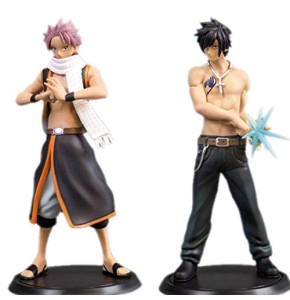 2 PCS Fairy Tail Figurines Anime Modèle : Lucy Heartfilia/Erza Scarlet/Gray Fullbuster/Etherious Natsu Dragneel Ornements Jouet Hauteur De Collect...