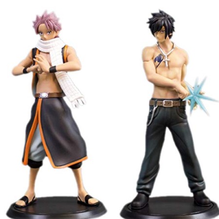 2 PCS Fairy Tail Figurines Anime Modèle : Lucy Heartfilia/Erza Scarlet/Gray Fullbuster/Etherious Natsu Dragneel Ornements Jouet Hauteur De Collect...