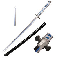 Skyward Blade Épée Anime Cosplay en Bois, Tanjirou Samurai Épée, Jouets pour Enfants, Fan d'Anime, The Special Couteau of Demon Slayer Noir Cou...