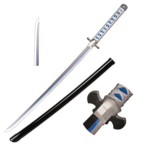 Skyward Blade Épée Anime Cosplay en Bois, Tanjirou Samurai Épée, Jouets pour Enfants, Fan d'Anime, The Special Couteau of Demon Slayer Noir Cou...