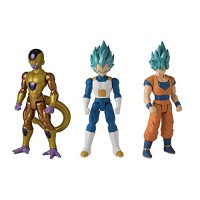 Dragon Ball Bandai 37095J Limit Breakers Lot de 3 Figurines Vegeta, Super Saiyan Blue Goku et Golden Frieza, Multicolore 30 cm