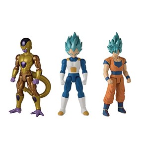 Dragon Ball Bandai 37095J Limit Breakers Lot de 3 Figurines Vegeta, Super Saiyan Blue Goku et Golden Frieza, Multicolore 30 cm