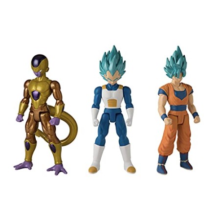 Dragon Ball Bandai 37095J Limit Breakers Lot de 3 Figurines Vegeta, Super Saiyan Blue Goku et Golden Frieza, Multicolore 30 cm