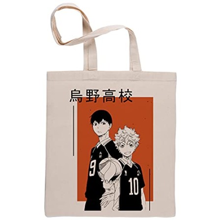 Haikyuu Karasuno KageHina Réutilisable Coton Beige Sac de Courses Reusable Cotton Shopping Bag