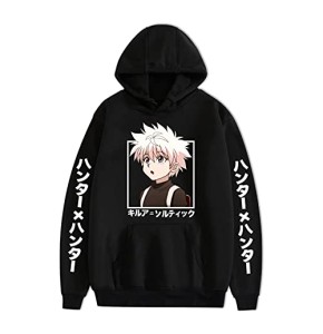 Hommes Femmes Anime Hunter x Hunter Killua Sweat à Capuche Dessin animé à Manches Longues Sweat Pull imprimé Killua Zoldyck Hoodie Kil