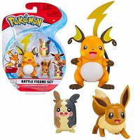Ensemble de 3 Figurines d'Action Pokémon: Raichu, Morpeko & Évoli