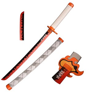 Skyward Blade Épée d'Anime Cosplay en Bois, Rengoku Kyoujurou Samurai Épée, Jouets pour Enfants, Fan d'Anime, The Special Couteau of Demon Slay...