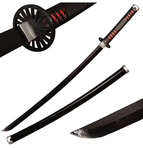 Sword Warrior Épée Demon Slayer 104 cm en Bois Épée, Katana en Bois Anime Japonais, Épée Cosplay (Kamado Tanjirou)