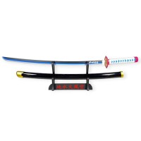 FÉENOMENN Katana Demon Slayer Giyu Tomioka - Epée Lame Bois - Support Japonais Inclus