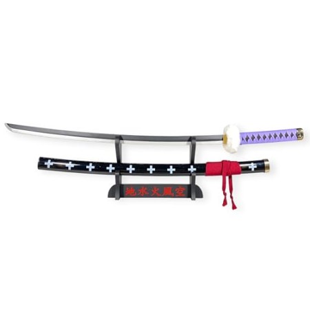 FÉENOMENN Katana One Piece Trafalgar Law Kikoku - Epée Lame Bois - Support Japonais Inclus