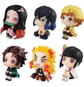 D-TREE Lot de 6 figurines d'action Demon Slayer - Figurine d'anime Tanjiro Nezuko Inosuke - Poupée Rengoku Zenitsu Shinobu - Décoration d'intéri...