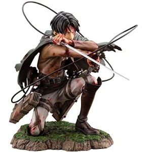 WANSHI Figurine d'action Levi Attaque des Titans, figurine Bloody Ackerman Captain Levi Blessed en PVC, cadeau à collectionner, statue d'anime, mo...