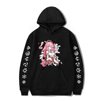 kewing Genshin Impact Hoodie Yae Miko Cosplay Imprimé Pull À Manches Longues Harajuku Anime Sweat avec Poche