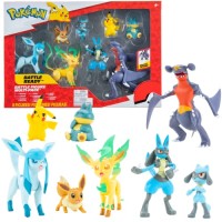 Pack of 8 Pokémon Figures (5-11 cm) - Garchomp, Pikachu, Eevee, and more