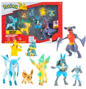 Pack de 8 Figurines Pokémon (5-11 cm) - Garchomp, Pikachu, Eevee et plus