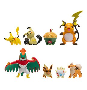 Pack de 8 Figurines de Combat Pokémon: Pikachu, Eevee, Raichu & Plus