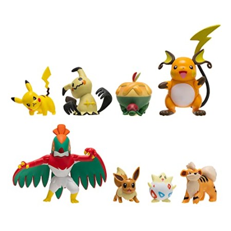 Pack de 8 Figurines de Combat Pokémon: Pikachu, Eevee, Raichu & Plus