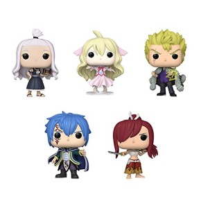 Funko Pop! Fairy Tail Lot de 5 queues de fée Écarlate, Jellal Fernandes, Laxus Dreyar, Mavis Vermillon et Mirajane Strauss