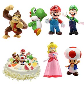 YISKY Super Mario Toys Set, 6 pièces Super Mario Jouet, Mario Figure Jouets, Super Mario Figurines PVC Jouets, Mario PVC Toy Figures, Super Mario ...