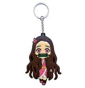 Aurabeam Porte-clés, pendentif motif Nezuko Demon Slayer, anime japonais et manga, Rose