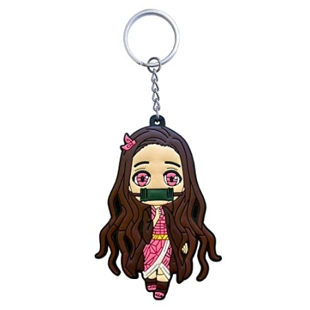 Aurabeam Porte-clés, pendentif motif Nezuko Demon Slayer, anime japonais et manga, Rose