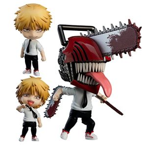 Chainsaw Man Figurine Denji Power Action Figurine Interchangeable Face Figurine 10cm