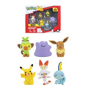 Bandai Pokémon - Pack of 6 Figures Wave 2: Pikachu, Grookey and more