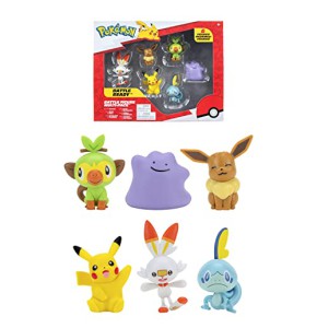 Bandai Pokémon - Pack of 6 Figures Wave 2: Pikachu, Grookey and more