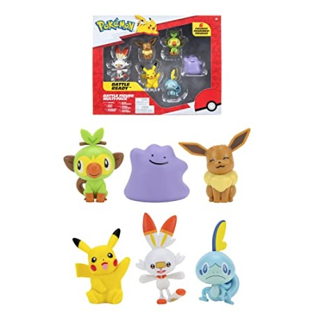 Bandai Pokémon - Pack de 6 Figurines Vague 2: Pikachu, Ouistempo et plus