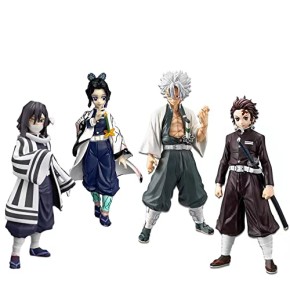 Demon Slayer, Personnages d'anime, poupées de Personnage d'anime, 4 Cadeaux de Fan de Personnage (Kamado Tanjiro, Shinagawa Mimi, Iguro Ohanai, Be...