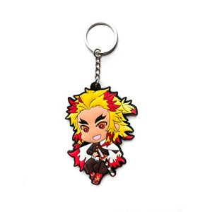 Aurabeam Rengoku Kyojuro Démons Chasseur Demons Slayer Porte-clés Anime japonais & Manga Figurine Pendentif Bague Cadeau, Coloré Rouge Jaune, ta...