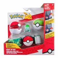 Bandai - Pokémon - Ceinture Clip 'N' Go - 1 ceinture, 1 Poké Ball, 1 Nest Ball et 1 figurine 5 cm Bulbizarre - Accessoire pour se déguiser en Dr...