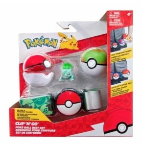 Bandai - Pokémon - Ceinture Clip 'N' Go - 1 ceinture, 1 Poké Ball, 1 Nest Ball et 1 figurine 5 cm Bulbizarre - Accessoire pour se déguiser en Dr...