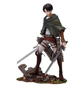 REOZIGN Attaque sur Les Figurines de Titan, Levi Ackerman 1/8 Figure Statue Battle Scene Version Levi 20cm/7.9inch Attack on Titan Levi Figure Stat...