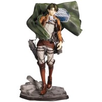 REOZIGN Attaque sur Les Figurines de Titan, Levi Ackerman Stand avec Cape Figure 26cm/10.2inch Eren Yeager Mikasa Levi Ackerman Cartoon Figure Statues