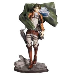 REOZIGN Attaque sur Les Figurines de Titan, Levi Ackerman Stand avec Cape Figure 26cm/10.2inch Eren Yeager Mikasa Levi Ackerman Cartoon Figure Statues