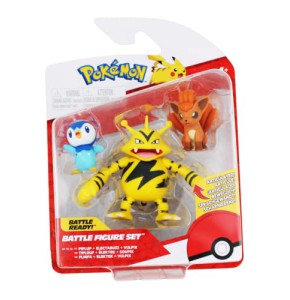 Lot de 3 Figurines de Combat Pokémon: Piplup, Vulpix, Electabuzz