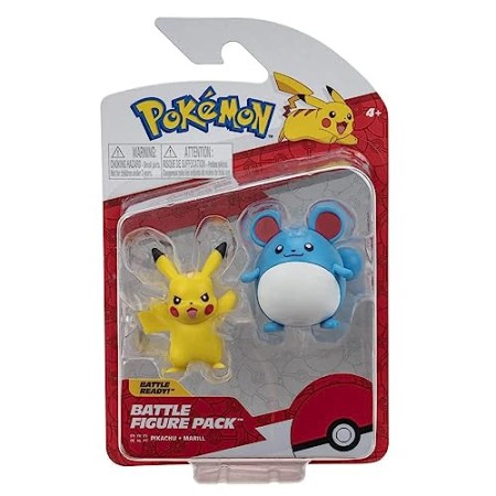 Pokemon Figurine Jouet 5 cm Pikachu & Marill Figure de Combat Nouvo 2023 - sous Licence Officielle Jouet