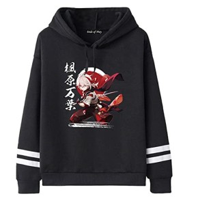 kewing Genshin Impact Hoodie Casual Anime Kaedehara Kazuha Cosplay Harajuku Pull Sweat à Capuche pour Unisexe