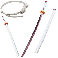 ZTKECO Kanroji Mitsuri Katanas, Jouets Décoratifs D'épée De Ninja D'anime, 75cm/100cm épée De Samouraï en Bois avec Ceinture, Halloween Party...