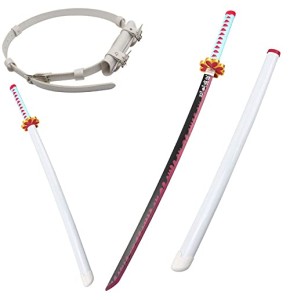 ZTKECO Kanroji Mitsuri Katanas, Jouets Décoratifs D'épée De Ninja D'anime, 75cm/100cm épée De Samouraï en Bois avec Ceinture, Halloween Party...